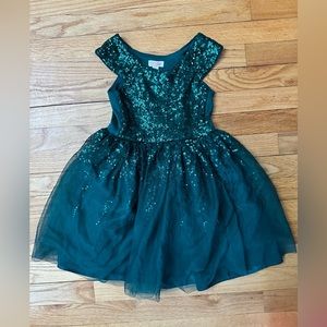 Girls Small 6/7 Cat & Jack emerald green sparkle dress